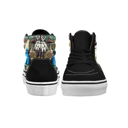 WOMEN'S Trippy Acid Art Creepy High Top Skateboarding Dark Academia Sneakers
