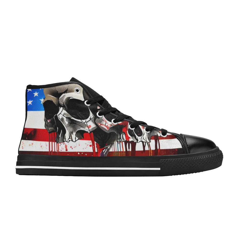 MEN'S Patriotic Skulls Men’S High Top Canvas Dreamcore Custom Shoes