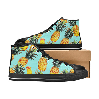 WOMEN'S Pineapples Please 5 High Top Canvas Vibrant Chaos Sneakers