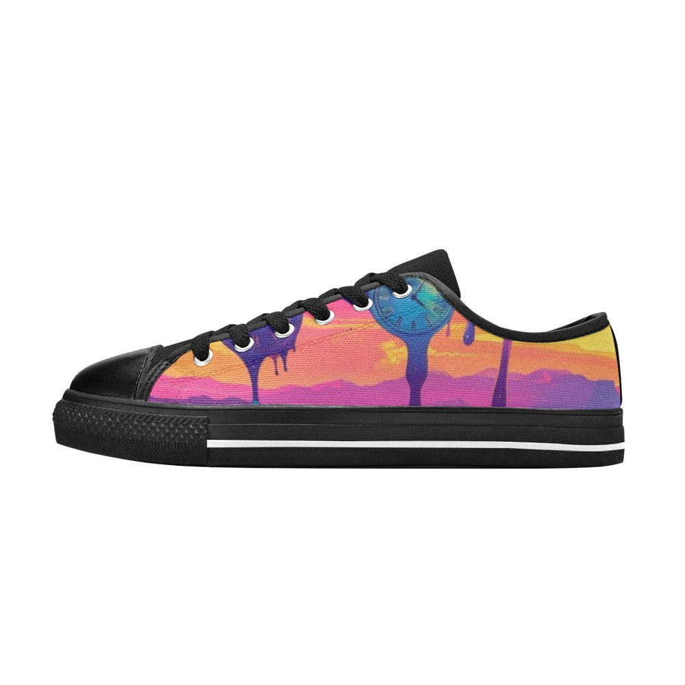 MEN'S Surrealist Dreamscape Pattern, Melting Canvas Surreal Sneakers
