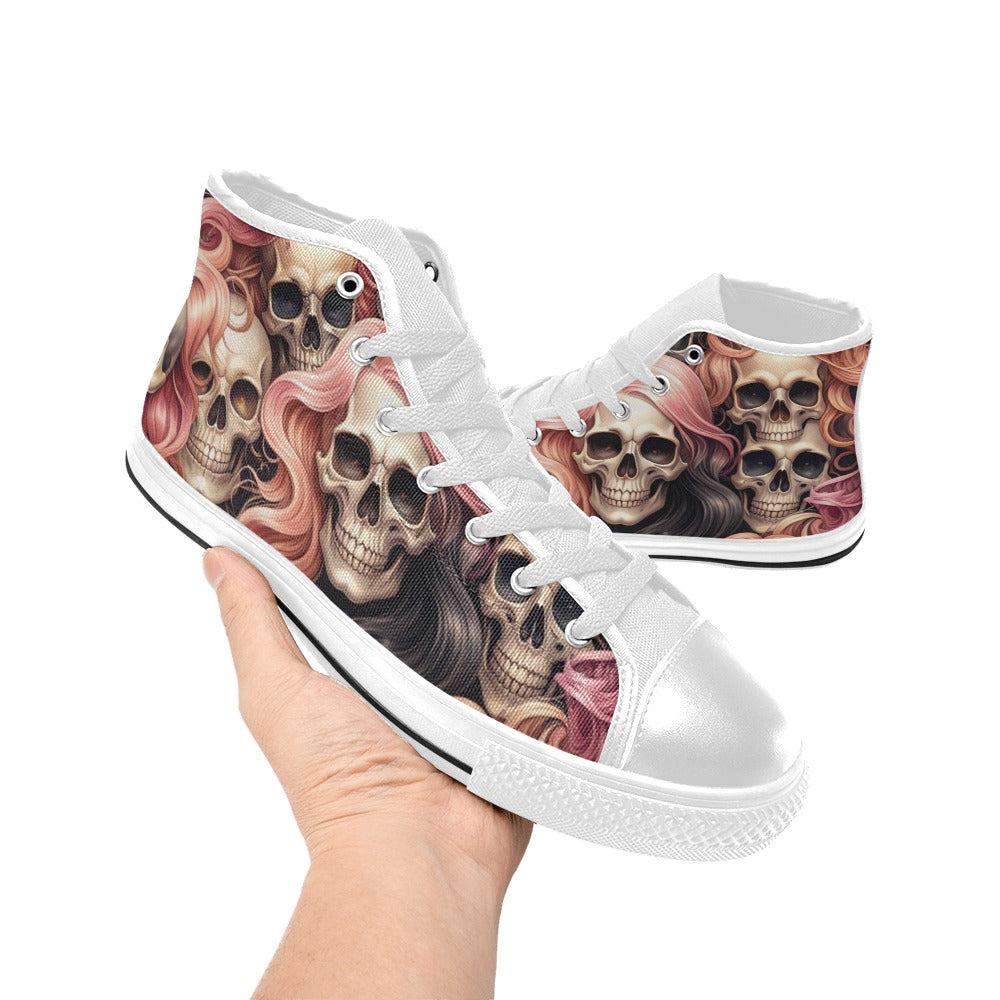 MEN'S Dark Feminine Flowing Hair High Top Canvas Y2K Custom Shoes