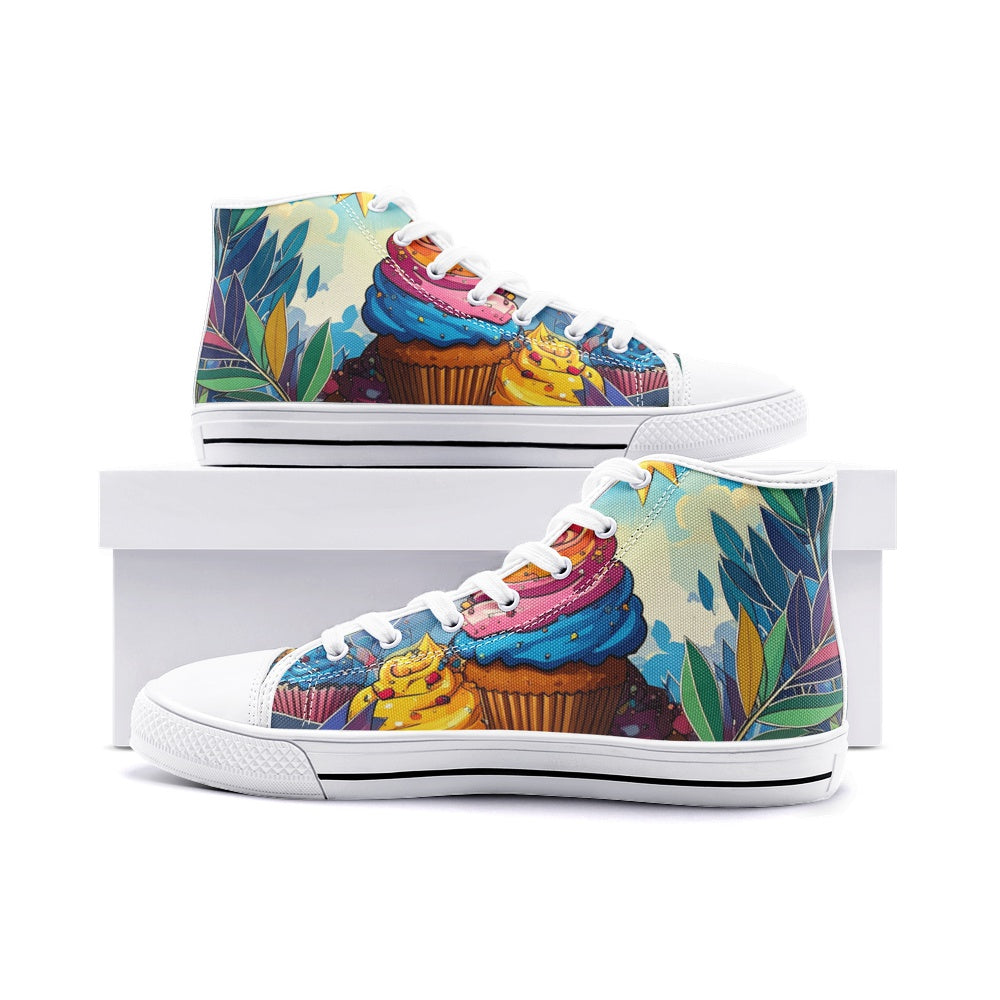 Cupcake Art Unique Art Canvas Sneakers High Top for Men Women Unisex High Top Canvas Shoes
