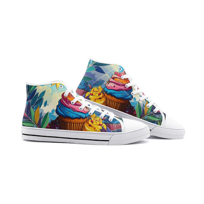 Cupcake Art Unique Art Canvas Sneakers High Top for Men Women Unisex High Top Canvas Shoes