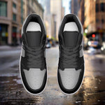 Freaky Shoes® Zapatillas bajas unisex de cuero en rojo y negro gris