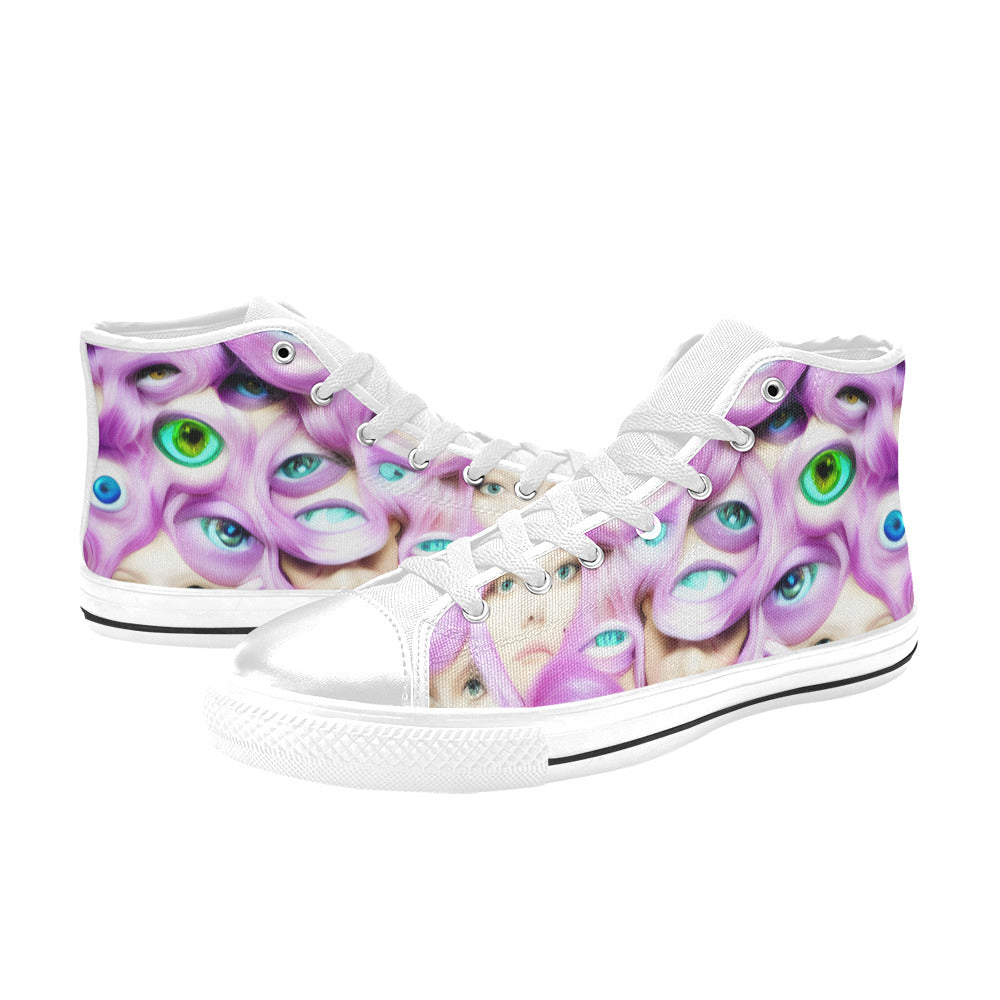 MEN'S Cc Wall Eyes Trippy High Top Canvas Aesthetic Shoes