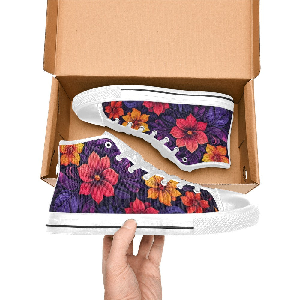 WOMEN'S Exotic Floral Weave High Top Canvas Y2K Shoes