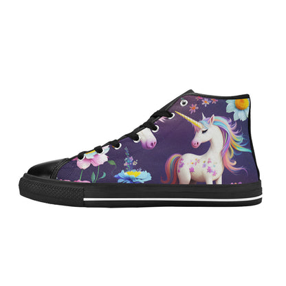 MEN'S Unicorns Please Men’S High Top Canvas Neon Fantasy Sneakers