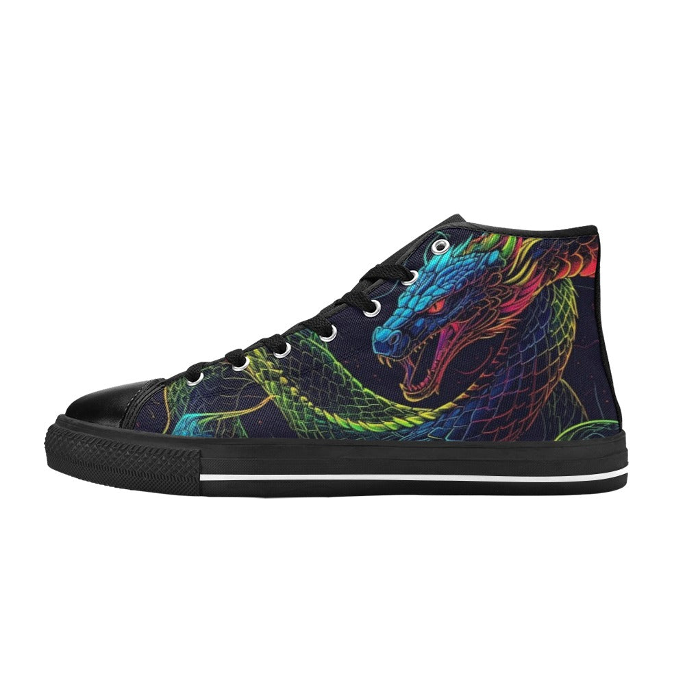 WOMEN'S Electric Serpent Dream High Top Canvas Dreamcore Sneakers