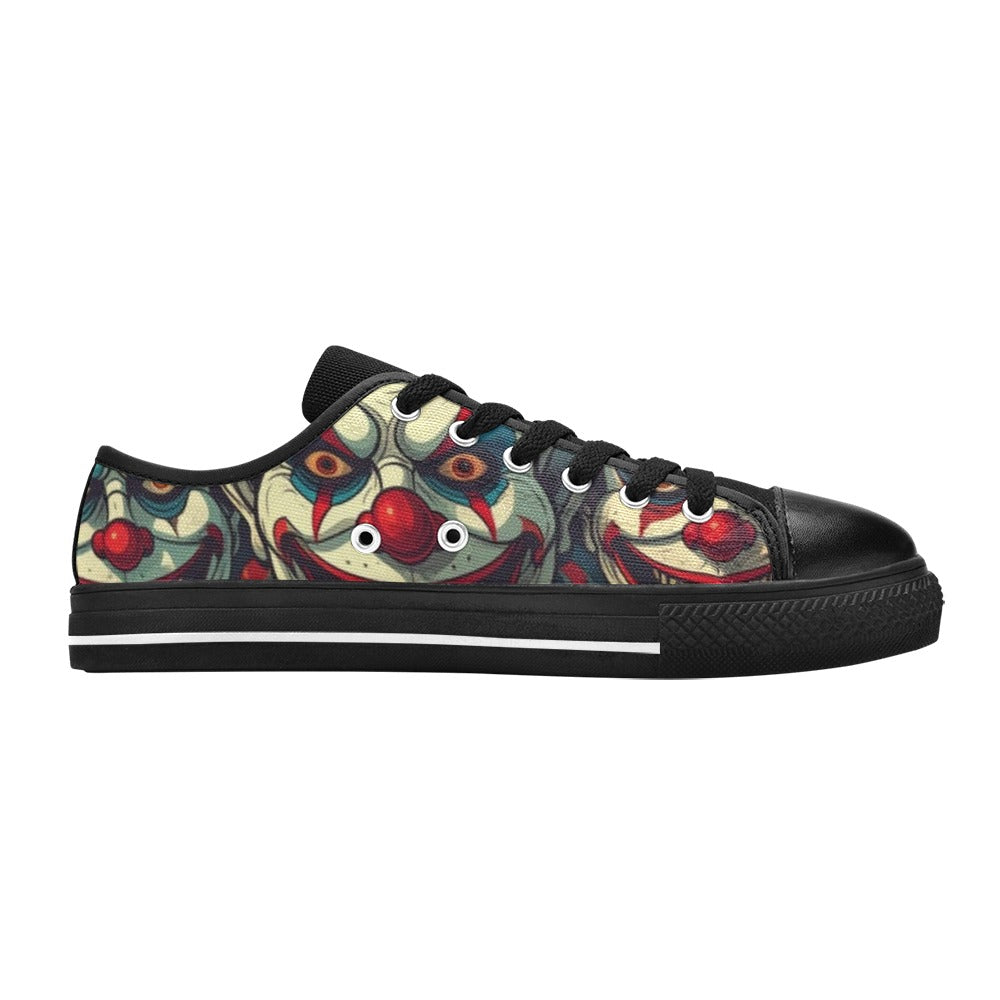 WOMEN'S Evil Circus Heads Faces Canvas Surreal Custom Shoes
