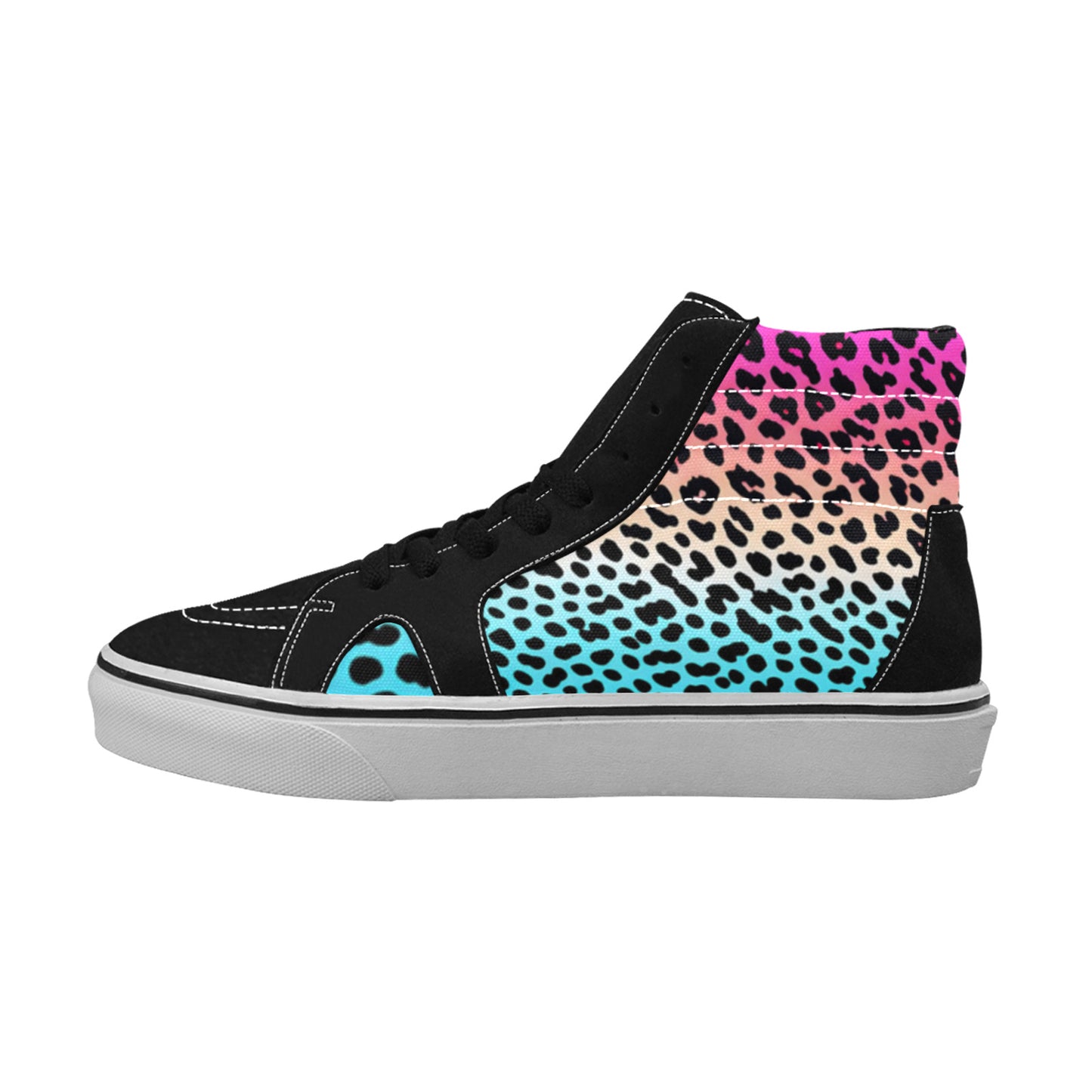 MEN'S Gradient Leopard Print High Top Skateboarding Vivid Sneakers