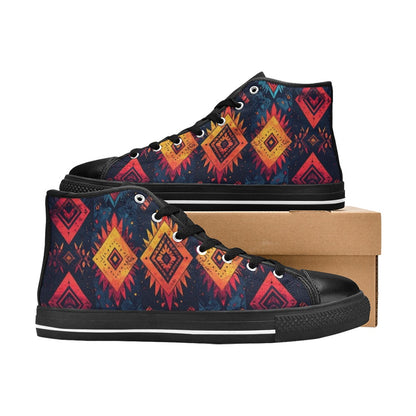 Wild Tribal Ripple 2 Women's Classic High Top Canvas Shoes