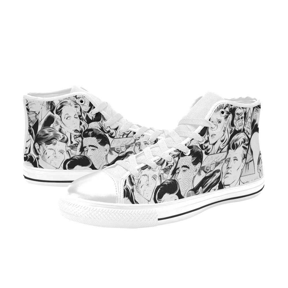 WOMEN'S Cc Retro Faces 4 High Top Canvas Surreal Sneakers