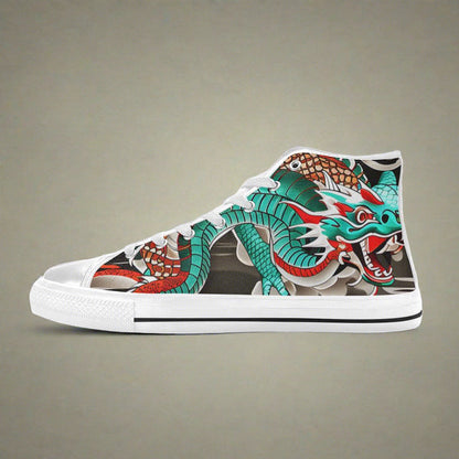Cherry Blossom White Gold Custom MEN Bold Art - Freaky Shoes | Custom Art Sneakers