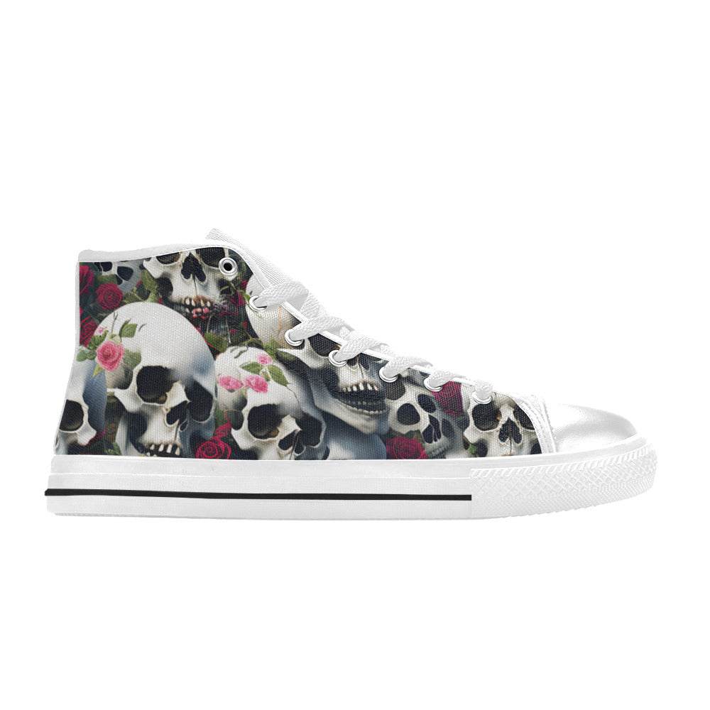 MEN'S Rose Skulls Dark 2 High Top Canvas Y2K Custom Shoes