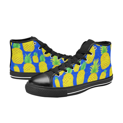 WOMEN'S More Pineapples 2 High Top Canvas Dark Academia Custom Sneakers