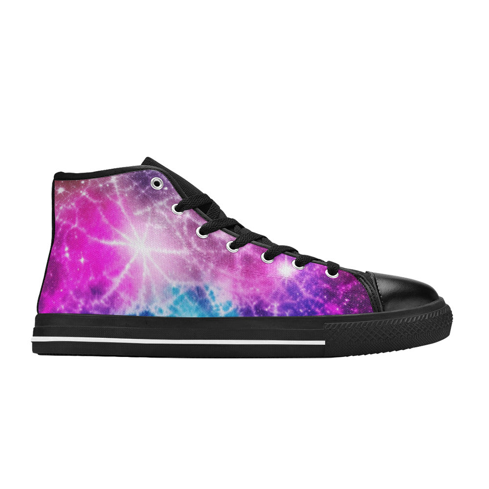 WOMEN'S Vibrant Galaxy Tie Dye High Top Canvas Grunge Shoes