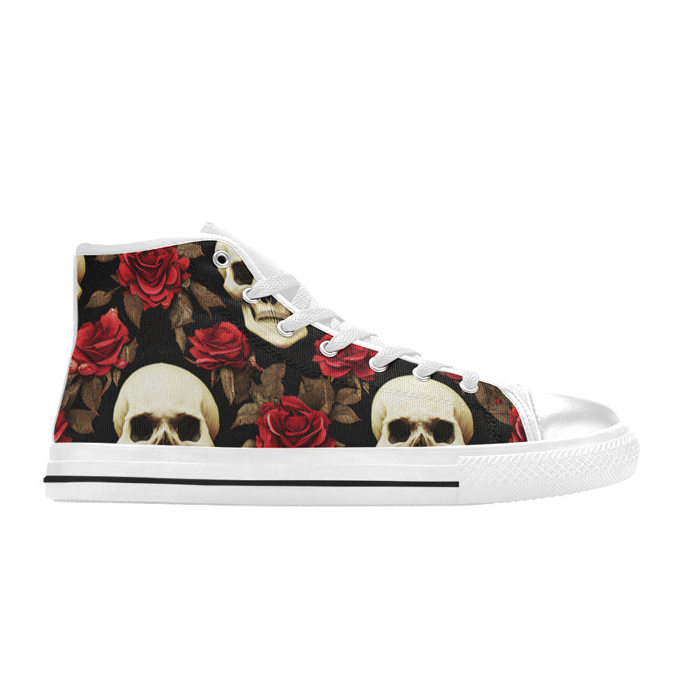 MEN'S Rose Skulls 3 Men’S High Top Canvas Dark Academia Custom Shoes