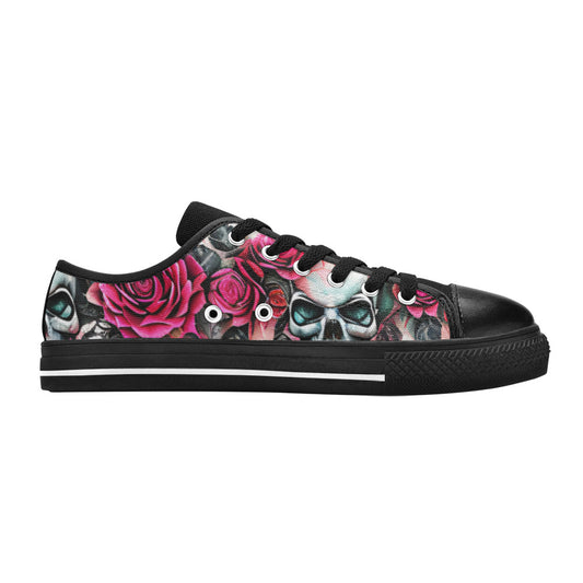 WOMEN'S Skulls Roses Deluxe 2 Canvas Vibrant Chaos Shoes