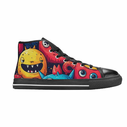 MEN'S Cartoon Monster Character High Top Canvas Neon Fantasy Custom Sneakers