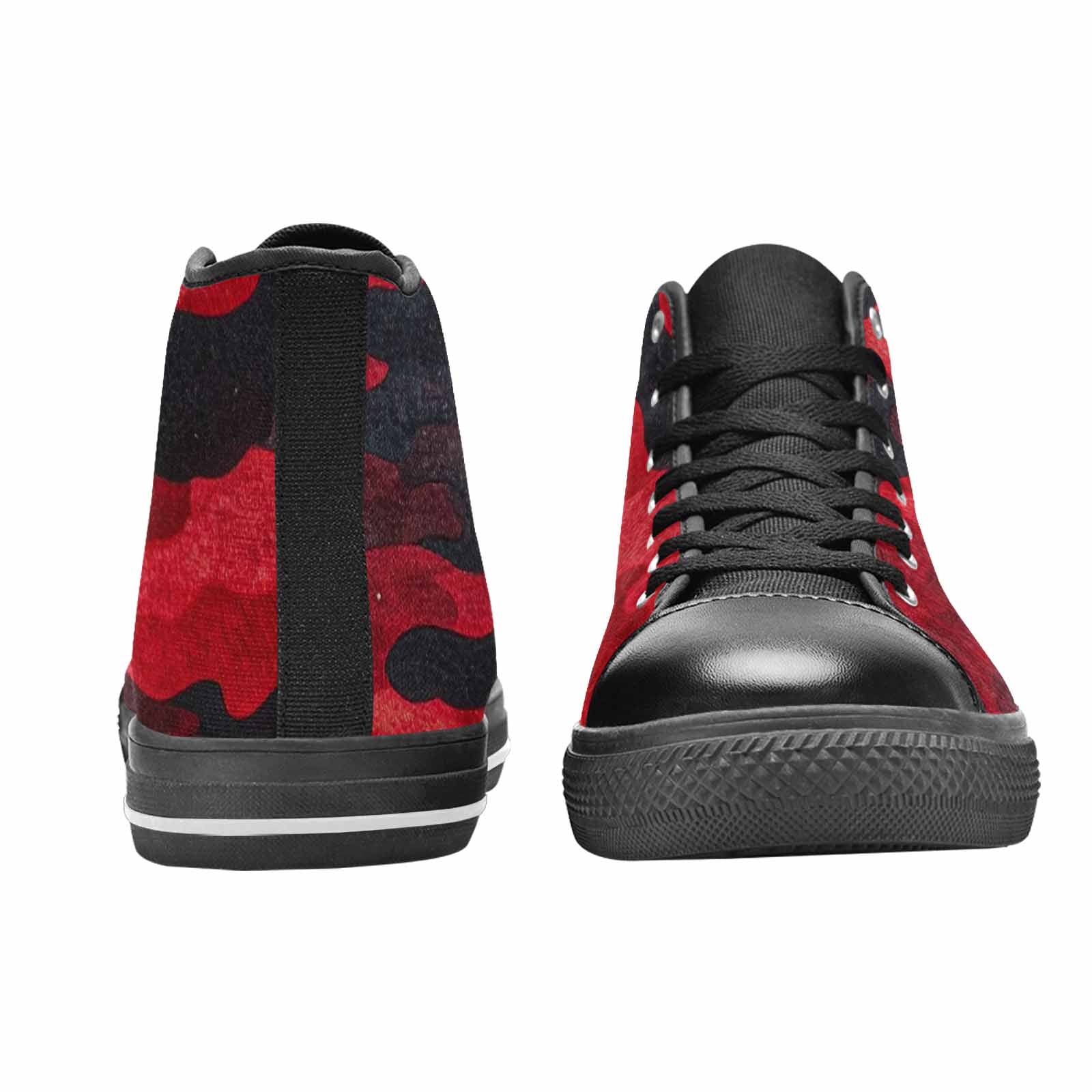 WOMEN'S Tactical Camo Red Black High Top Canvas Grunge Custom Shoes
