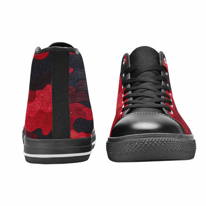 WOMEN'S Tactical Camo Red Black High Top Canvas Grunge Custom Shoes