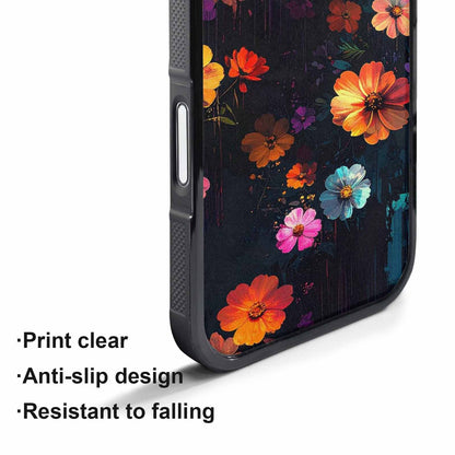 iPhone 17 Pro Max Case — Shadowy Glitch Floral Pattern Floral, Custom Print Case Cover