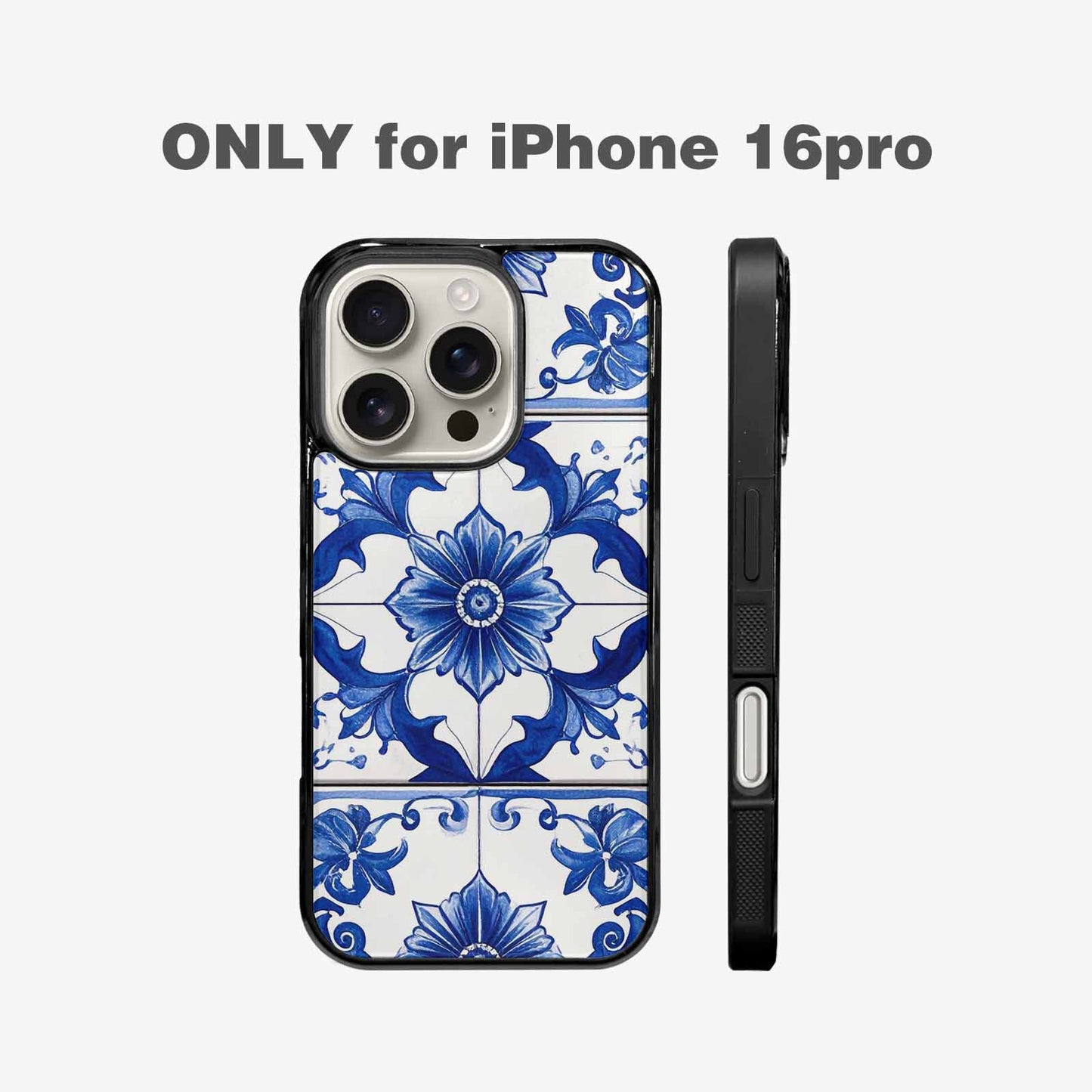 iPhone 16 Pro Case — Talavera Tile Floral Custom, Original Design Phone Case