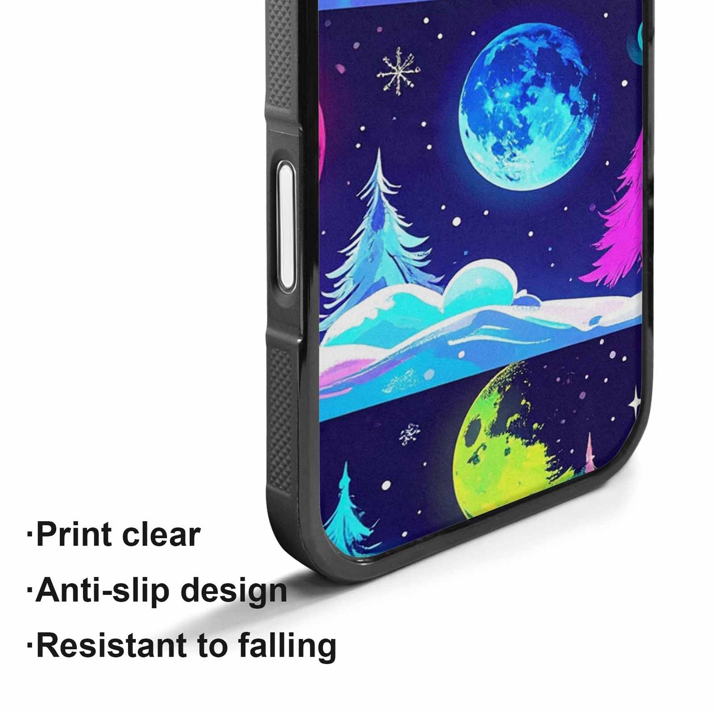 iPhone 17 Case — Neon Winter Moon Cartoon Cute, Custom Made Phone Cover