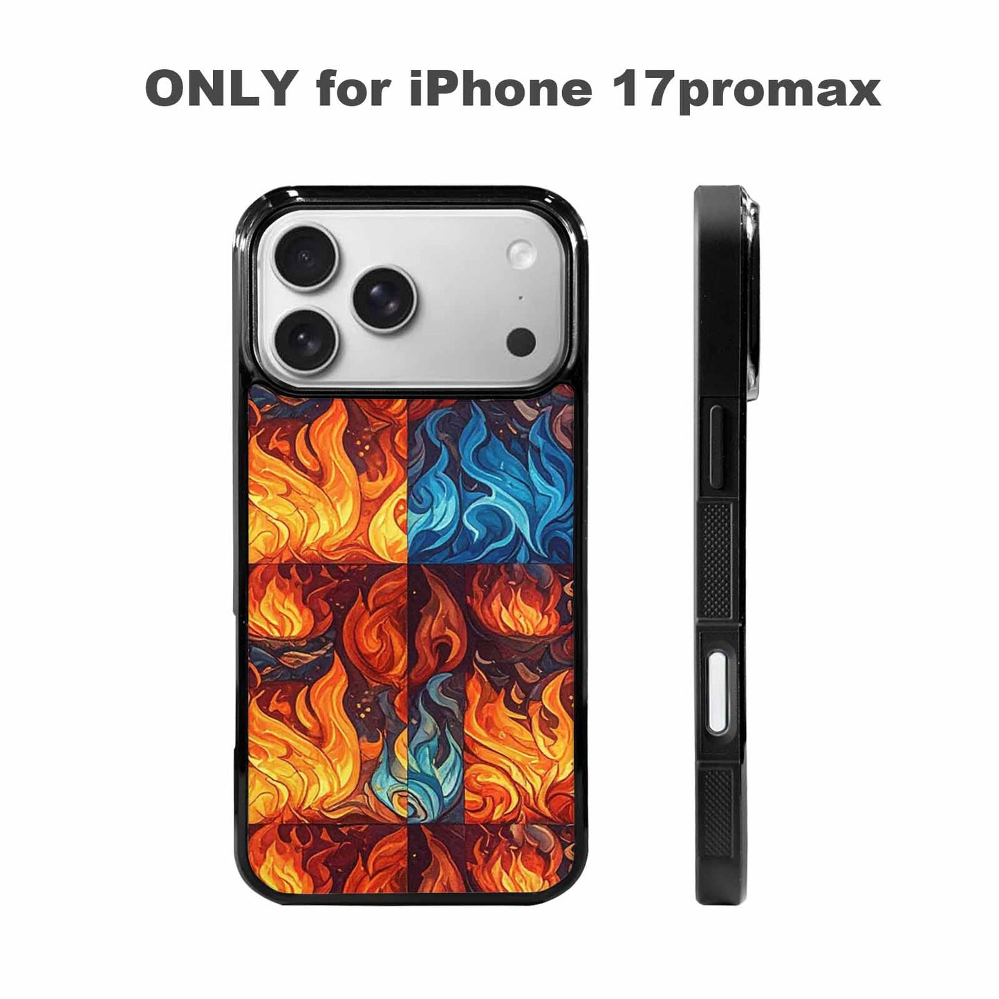 iPhone 17 Pro Max Case — Small Fire Flame Pattern, Original Art, Original Design Phone Case