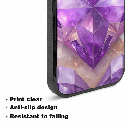 iPhone 15 Plus Case — Amethyst Crystal Art Pattern, Custom Made Phone Cover