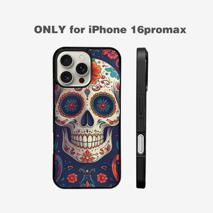 iPhone 16 Pro Max Case — Day Dead Sugar Skull Art 100s, Custom Made Phone Cover