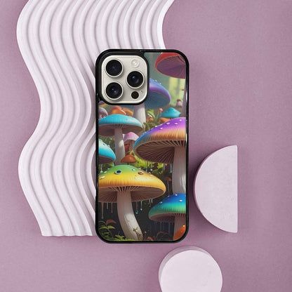 iPhone 16 Pro Max Case — Overlapping Endlessly No Empty Space Mushrooms, Customized Protective Case