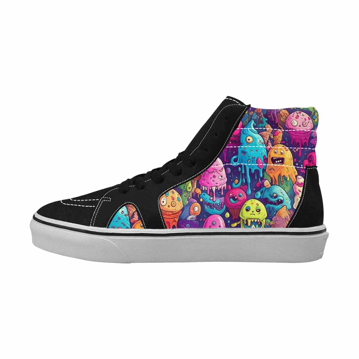 MEN'S Melting Ice Cream Monster High Top Canvas Dark Academia Custom Sneakers