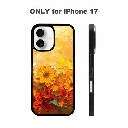 iPhone 17 Case — Impressionist Sunflower Brushstroke Pattern Floral, Custom Art Phone Cover