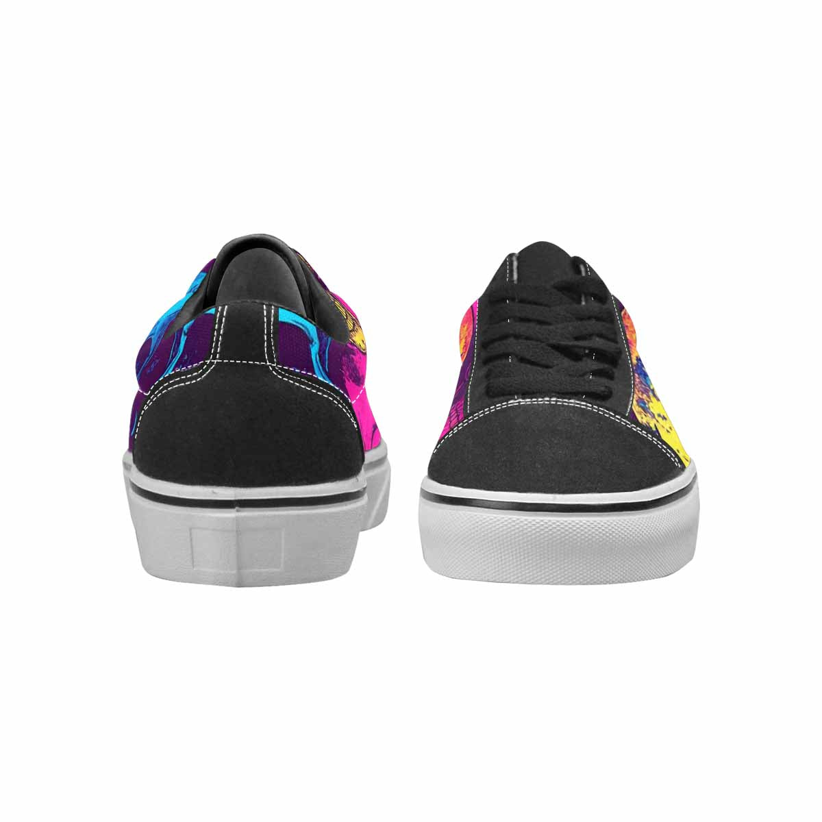 MEN'S Tie Dye Skulls Print Canvas Lace-Up Grunge Sneakers