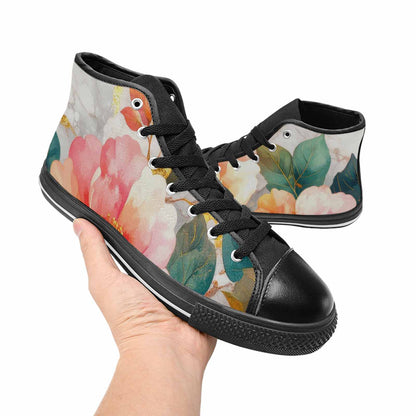 MEN'S Marble Floral High Top Canvas Y2K Custom Sneakers