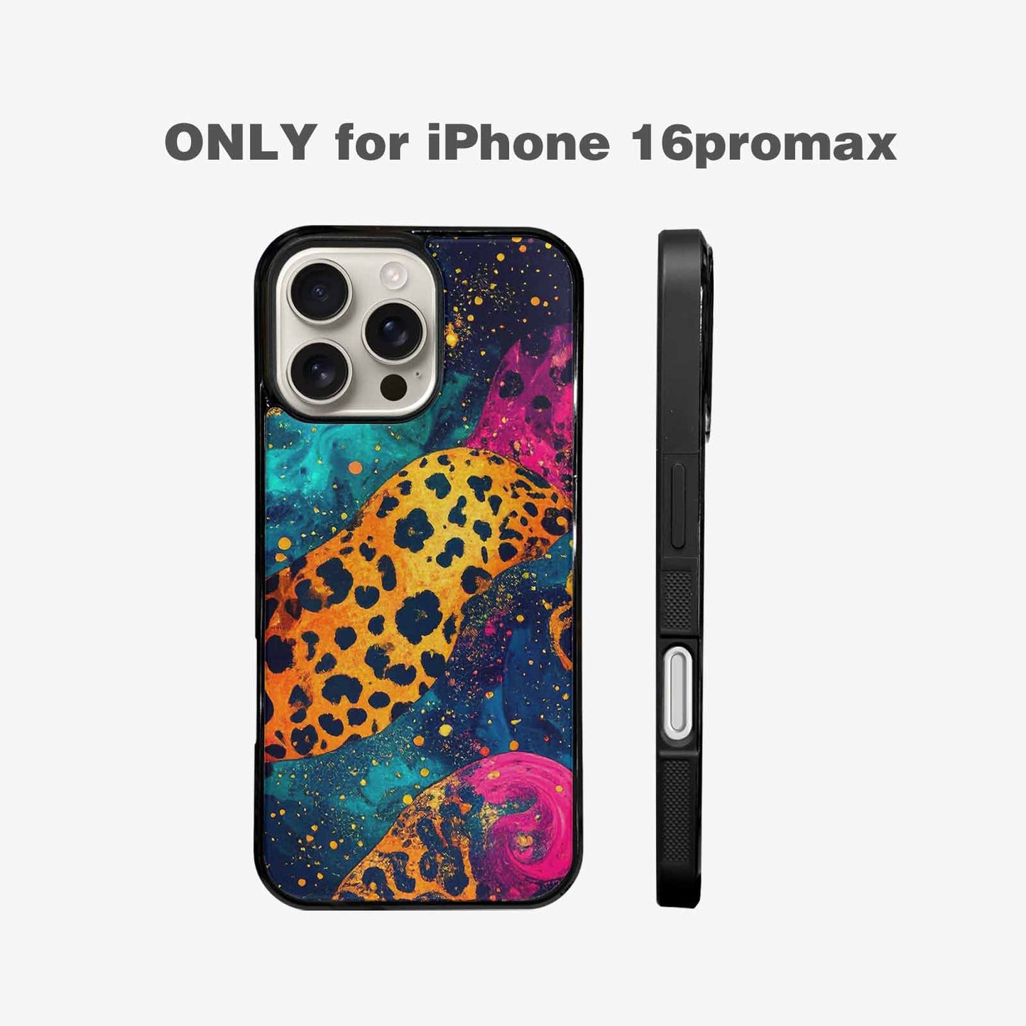 iPhone 16 Pro Max Case — Leopard Print Galaxy, Original Design Phone Case