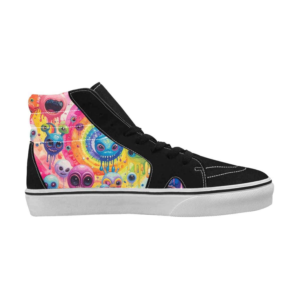 MEN'S Aliens  Tie Dye High Top Canvas Neon Fantasy Shoes
