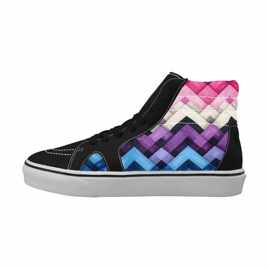 MEN'S Genderfluid Flag Color High Top Canvas Surreal Shoes