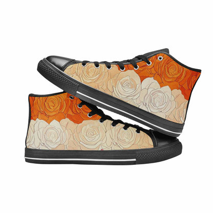 MEN'S Lesbian Flag Color High Top Canvas Dark Academia Sneakers