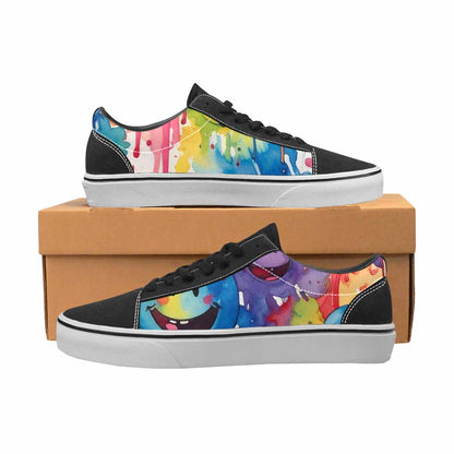 WOMEN'S Smiley Facessmiley Faces  Lace-Up Canvas Neon Fantasy Custom Shoes