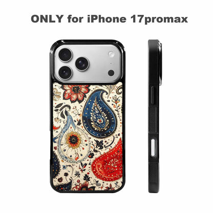 iPhone 17 Pro Max Case — Small Paisley Bandana Pattern, Original Art, Custom Designed Case Cover