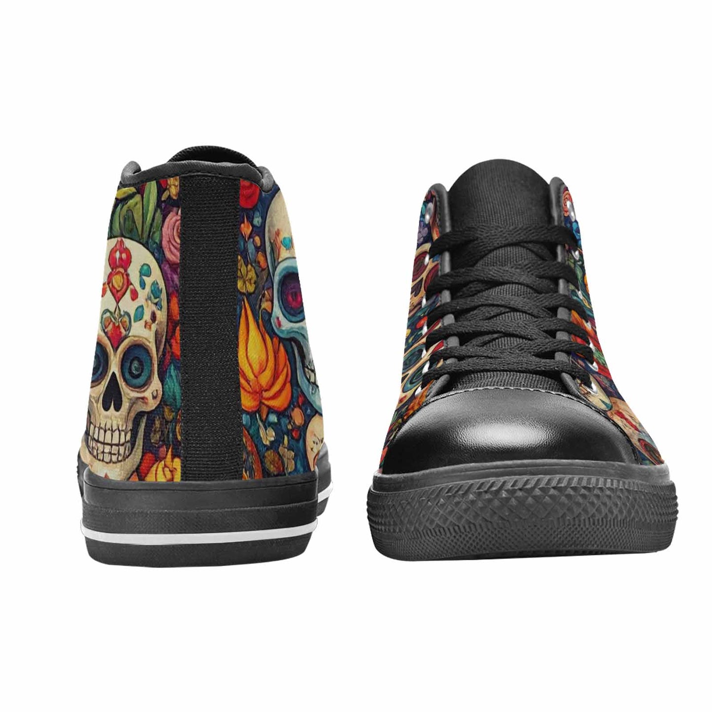 MEN'S Skull High Top Canvas Cottagecore Custom Shoes