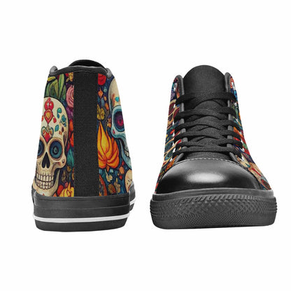 MEN'S Skull High Top Canvas Cottagecore Custom Shoes