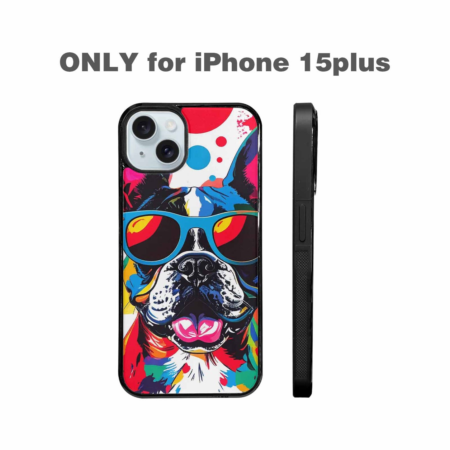 iPhone 15 Plus Case — French Bulldog Pop Art Pattern, Custom Made Phone Cover
