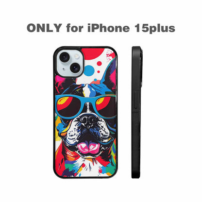 iPhone 15 Plus Case — French Bulldog Pop Art Pattern, Custom Made Phone Cover