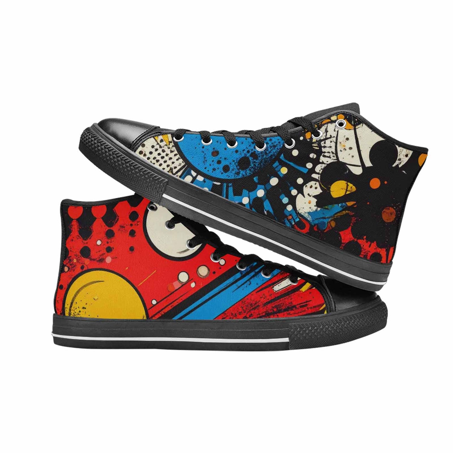 MEN'S Comic Book Halftone High Top Canvas Grunge Shoes