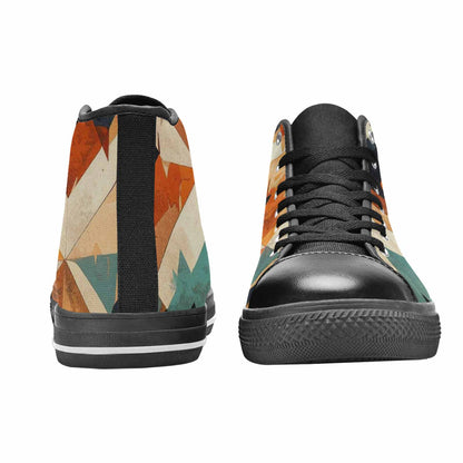 MEN'S Southwestern Geometric Diamond High Top Canvas Grunge Custom Shoes