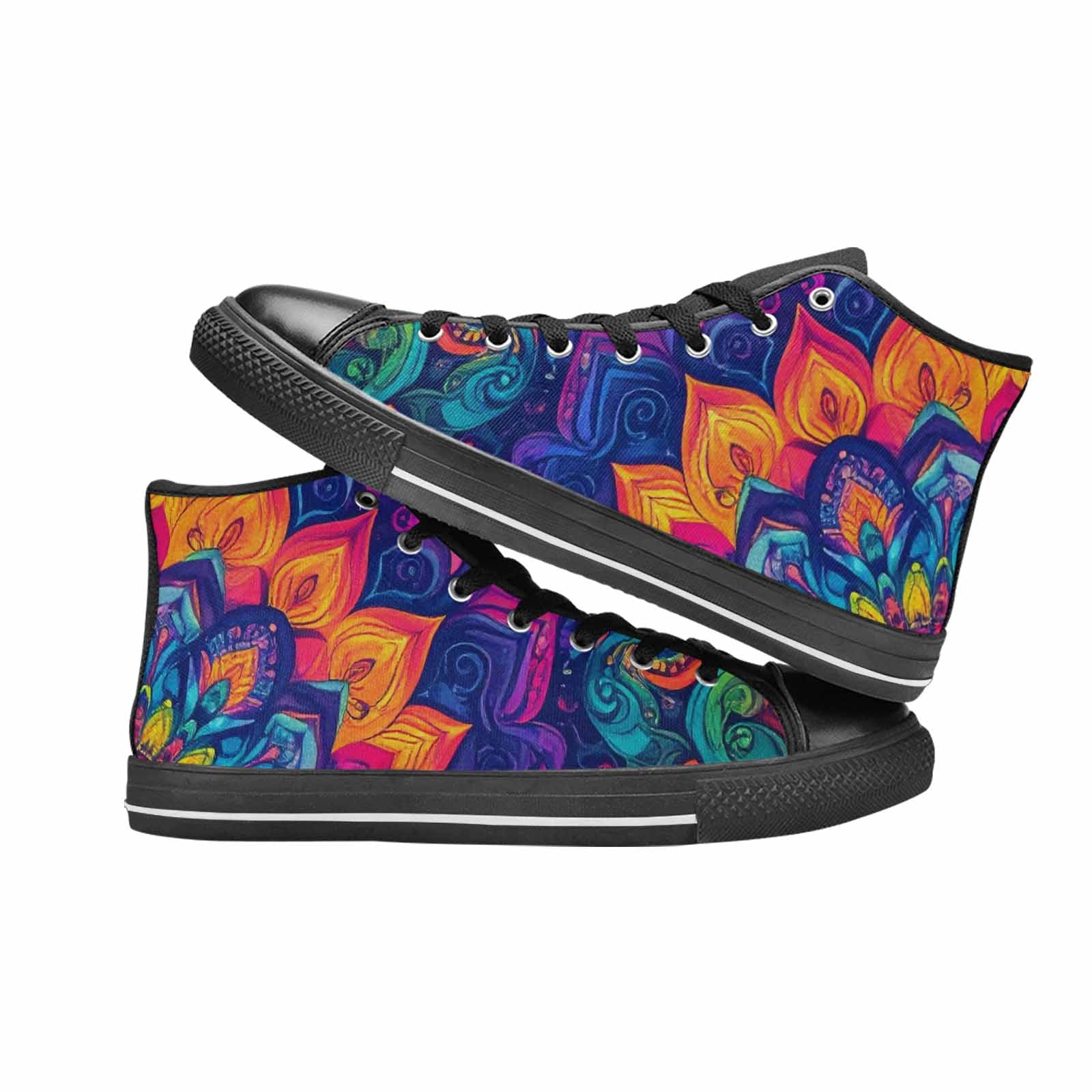 WOMEN'S Tie Dye Mandala High Top Canvas Y2K Custom Sneakers