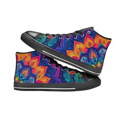 WOMEN'S Tie Dye Mandala High Top Canvas Y2K Custom Sneakers